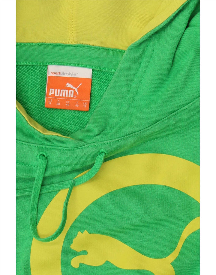 Puma Pull à capuche graphique pour femme UK 12 Vert moyen