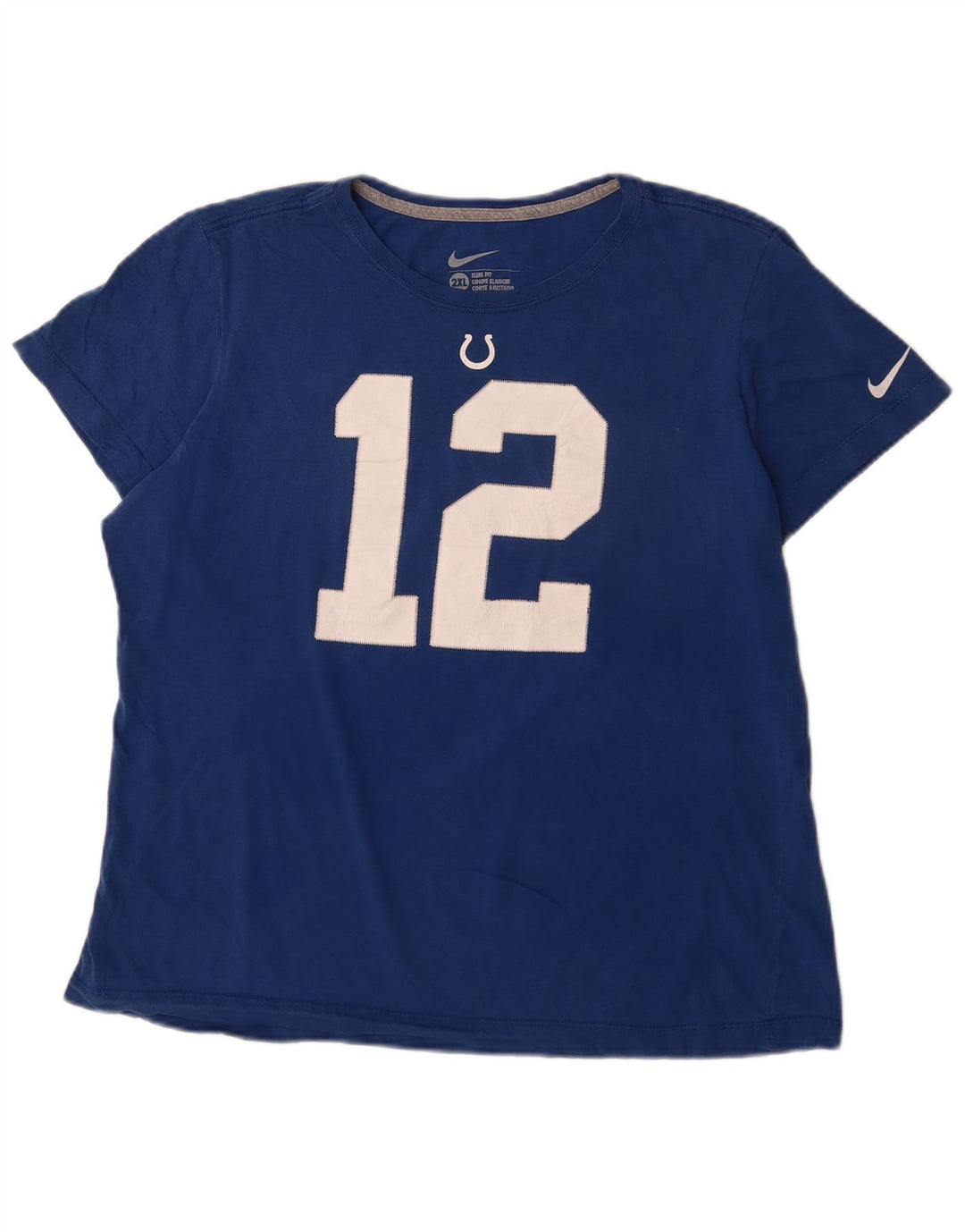 NIKE Femmes Indianapolis Colts Slim Fit Graphic T-Shirt Top UK 20 2XL Bleu