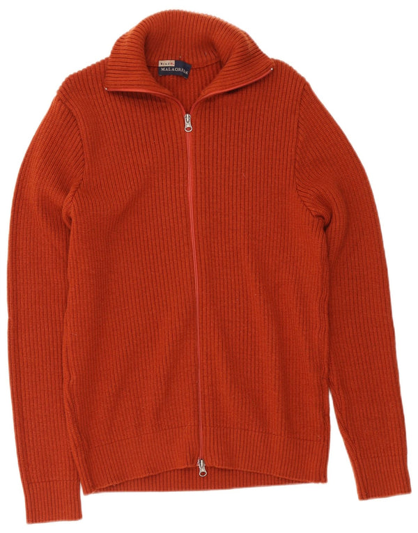 Malagrida Cardigan Homme Pull Grande Laine Mérinos Orange