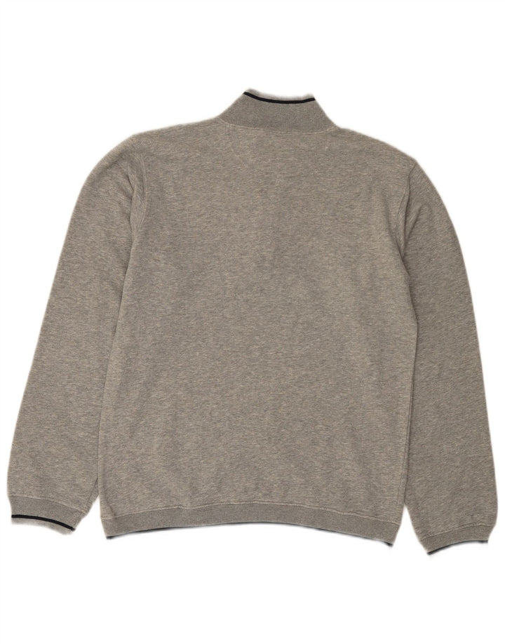 CHAMPION Sweat-shirt graphique à col zippé pour homme, petit, gris, coton