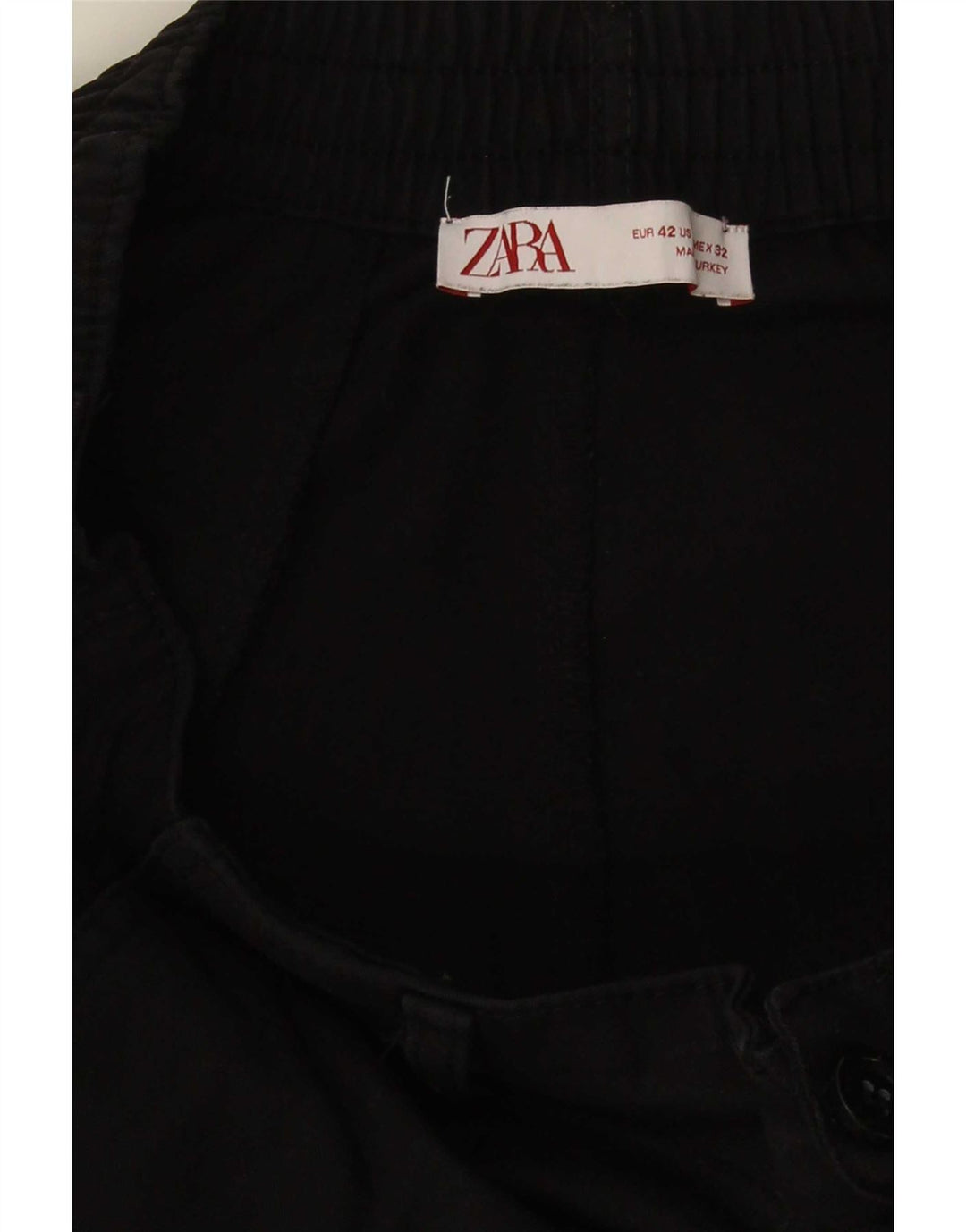 Zara Short cargo pour homme EU 42 Large W32 Noir