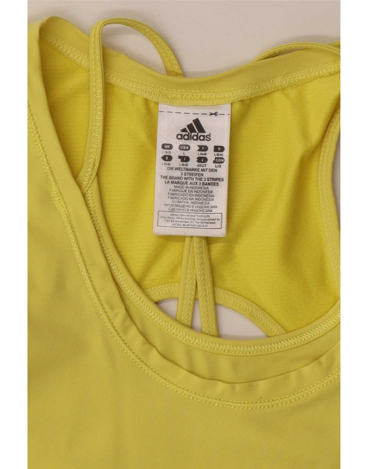 Adidas Femmes Climacool Débardeur UK 16/18 Grand Jaune Polyamide