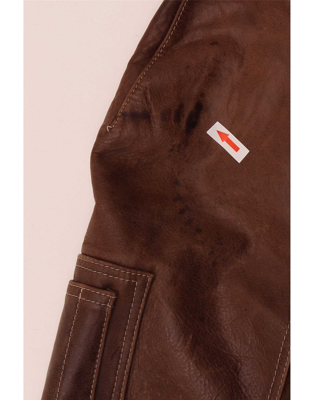 Veste Bomber En Cuir Homme Vintage IT 52 2XL Marron