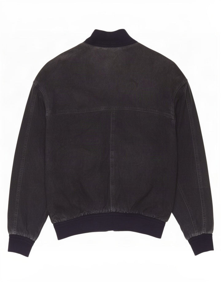 Max Veste Bomber en Daim pour Homme UK 38 Cuir Bleu Marine Moyen