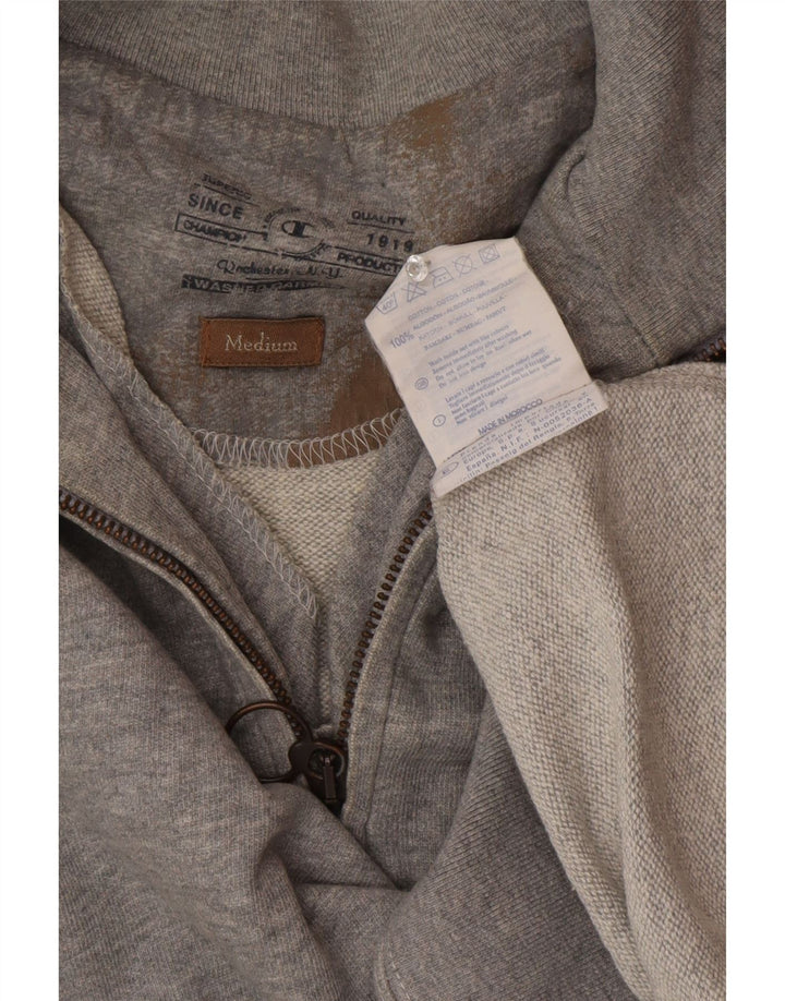 Champion Sweat-Shirt Col Zippé Homme Gris Moyen Coton