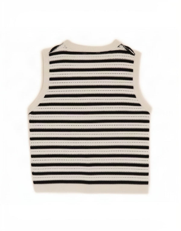 French Connection Cardigan pour femme UK 14 Large Blanc Rayé