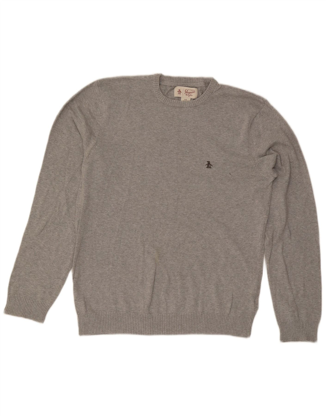Penguin Pull à col rond pour homme en coton gris Taille L
