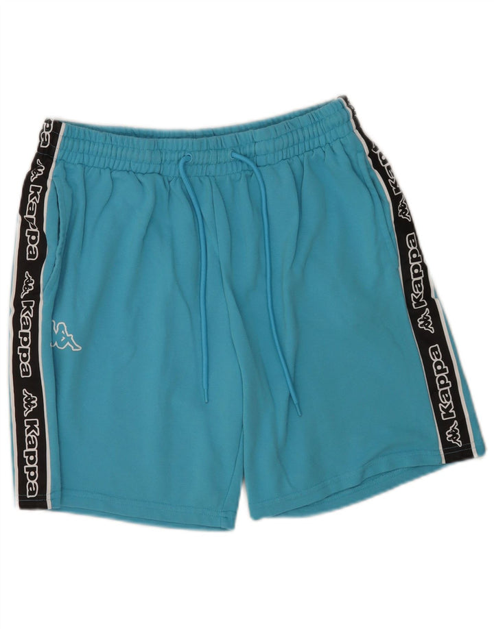 Kappa Short de Sport Graphique Homme Bleu Moyen en Coton Colorblock