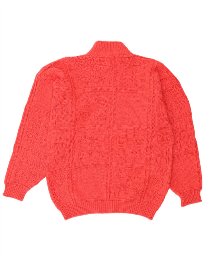 vintage Womens Turtle Neck Jumper Pull UK 14 Grand Rose