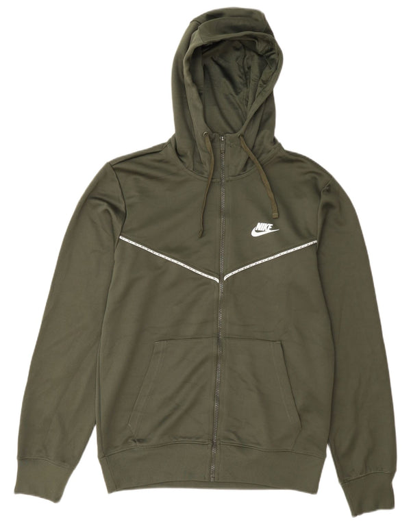Nike Pull à capuche zippé pour homme Petit Vert Polyester
