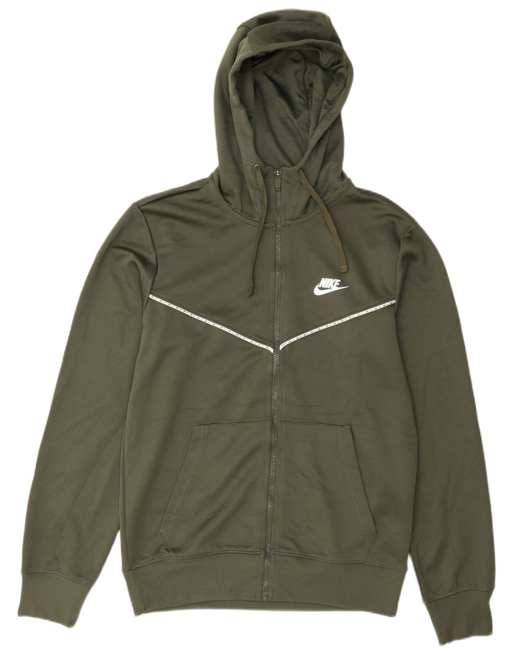 Nike Pull à capuche zippé pour homme Petit Vert Polyester