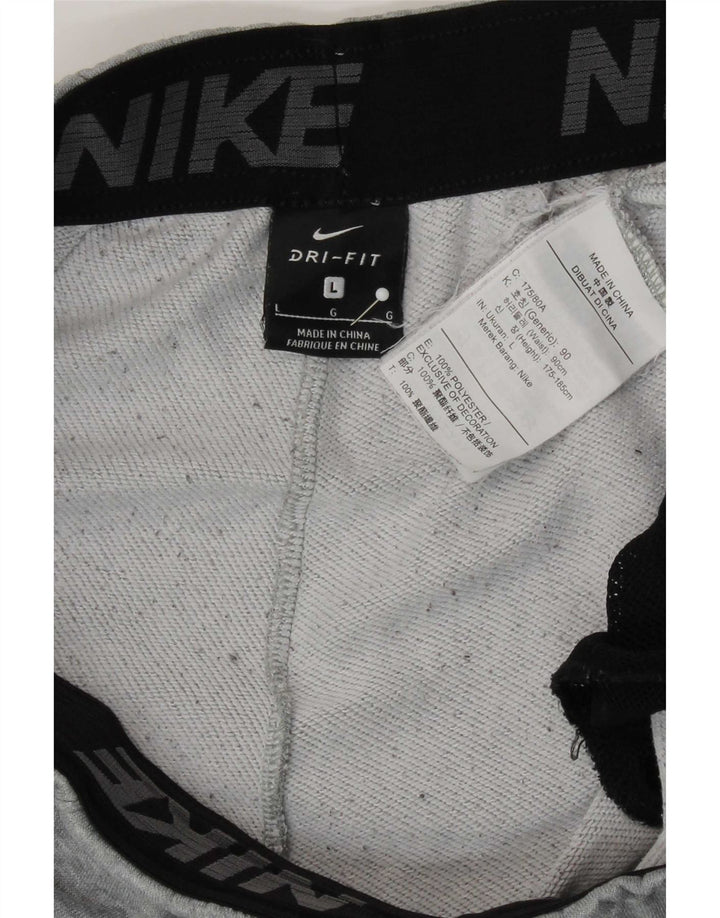Nike Pantalon de survêtement graphique Dri Fit pour hommes, pantalon de jogging, grand gris, polyester