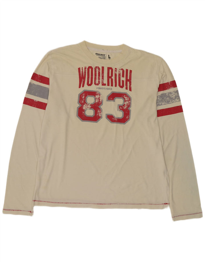 Woolrich Haut graphique à manches longues pour homme en coton beige