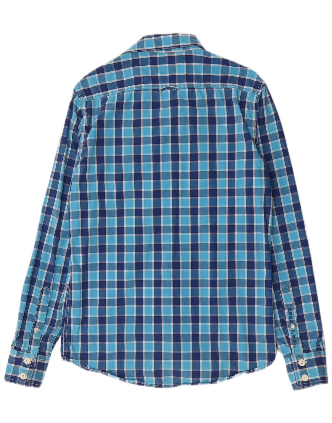 Superdry Chemise Homme Grand Carreau Bleu Coton