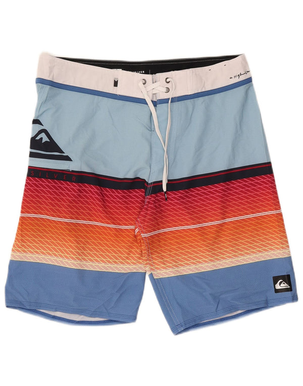 Quiksilver Short de Bain Graphique Homme Bleu Moyen Rayé Polyester