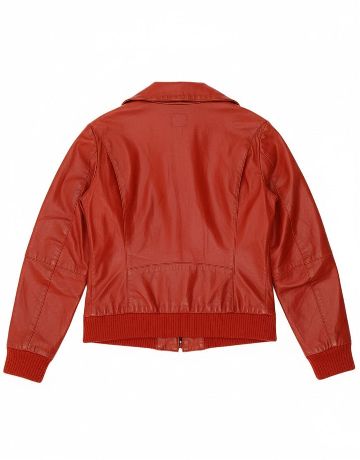 Sasch Veste en cuir pour femme UK 14 Cuir rouge moyen