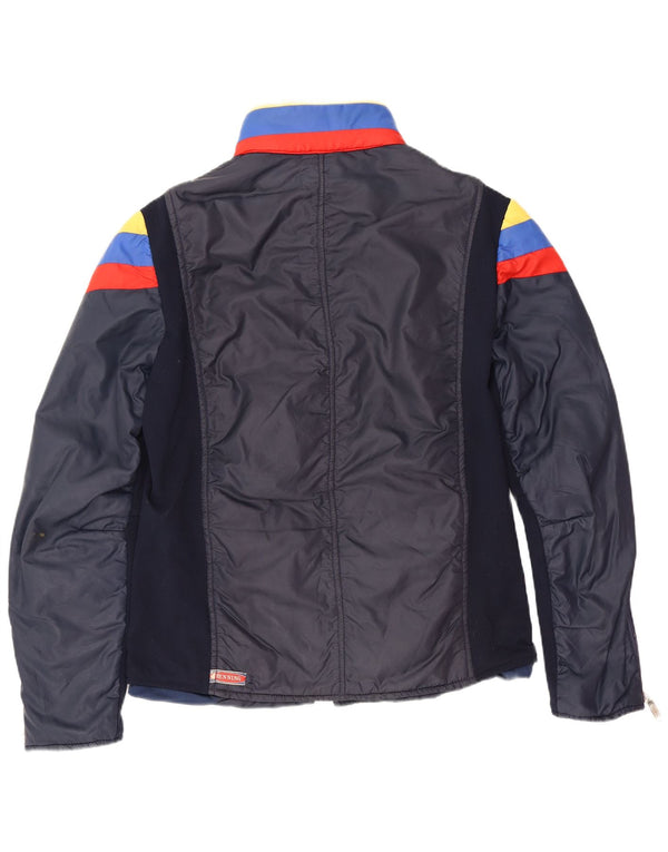 veste de ski rembourrée vintage pour homme taille 50 bleu marine moyen colourblock rétro