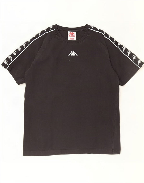 Kappa Mens Graphic T-Shirt Top Medium Black Cotton