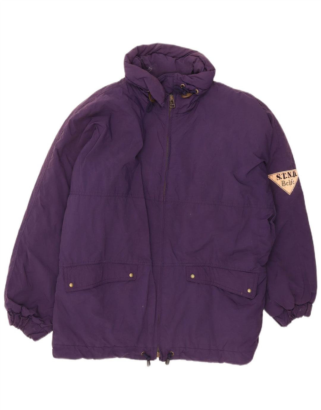 Belfe Manteau rembourré surdimensionné pour femme UK 12 Nylon violet moyen