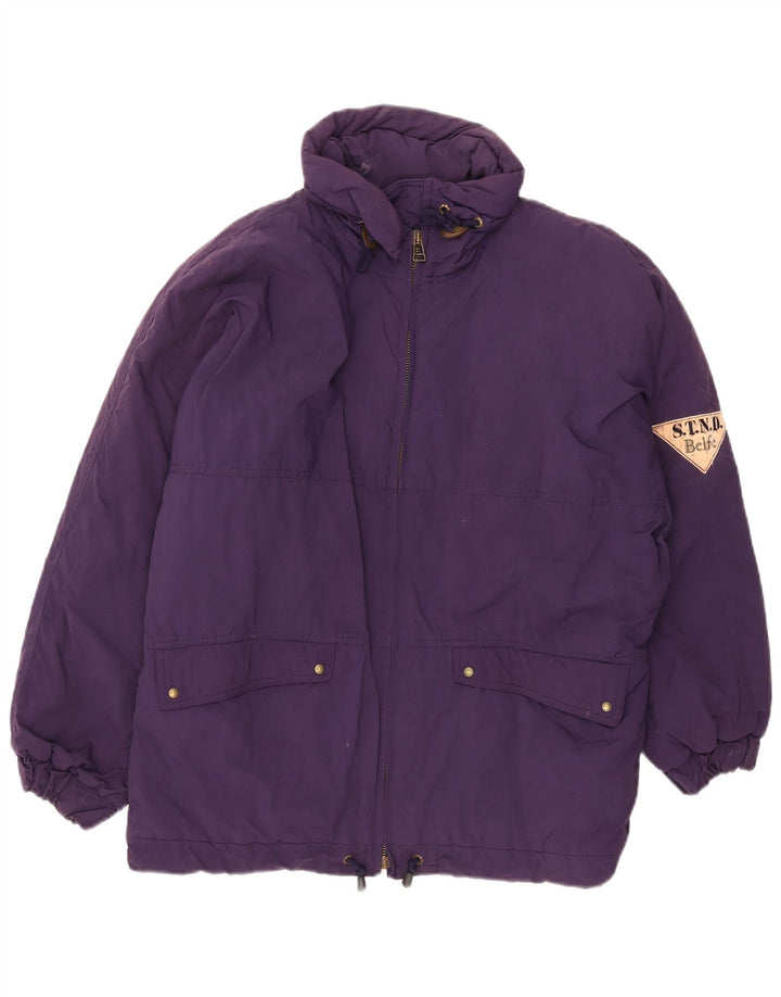 Belfe Manteau rembourré surdimensionné pour femme UK 12 Nylon violet moyen