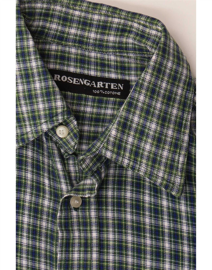 Rosengarten Chemise en flanelle homme vert moyen à carreaux en coton