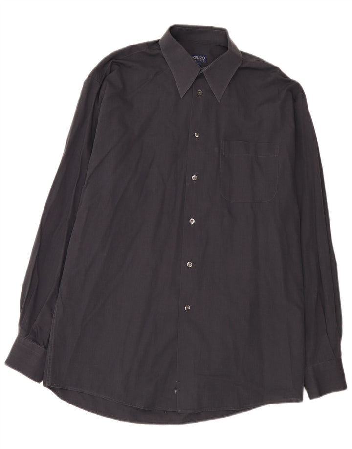 Kenzo Chemise Homme Taille 41 16 Grand Coton Gris