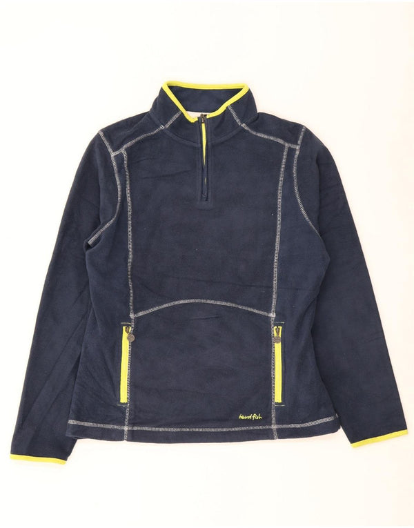 Weird Fish Pull polaire à col zippé pour femme UK 14 Large Bleu marine Polyester