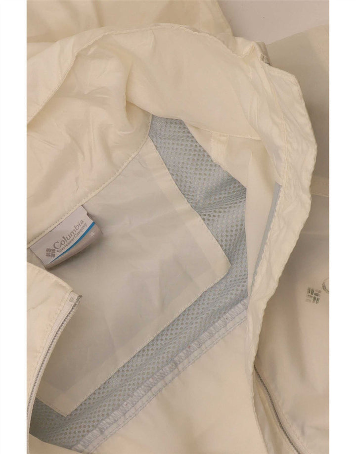 Columbia Veste de pluie surdimensionnée à capuche pour femme UK 10 Small Blanc