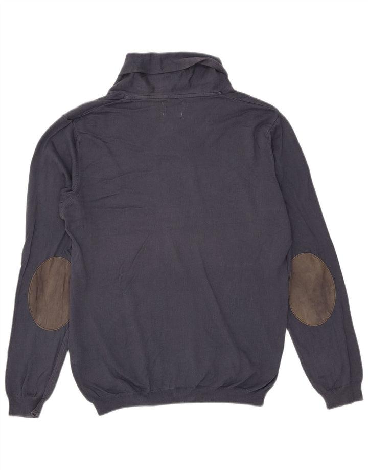Zara Pull Col Châle Homme Bleu Marine Moyen Coton
