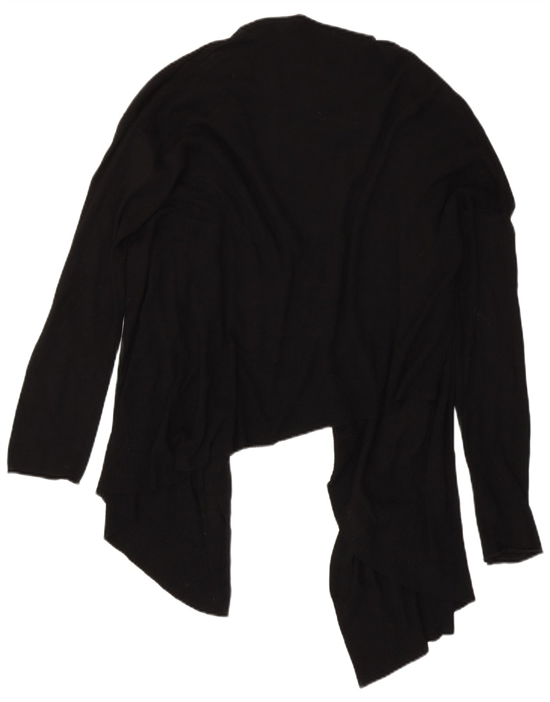 Zara Womens Asymétrique Ouvert Cardigan Pull UK 16 Large Noir