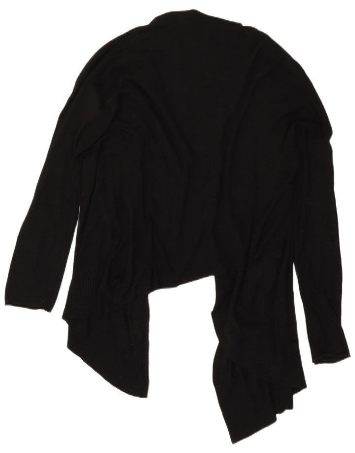 Zara Womens Asymétrique Ouvert Cardigan Pull UK 16 Large Noir