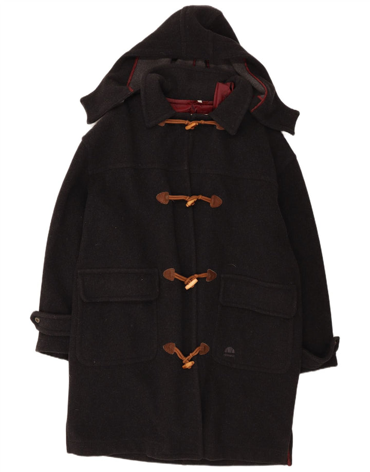 Ellesse Duffle-coat surdimensionné à capuche pour femme IT 54 3XL Laine noire