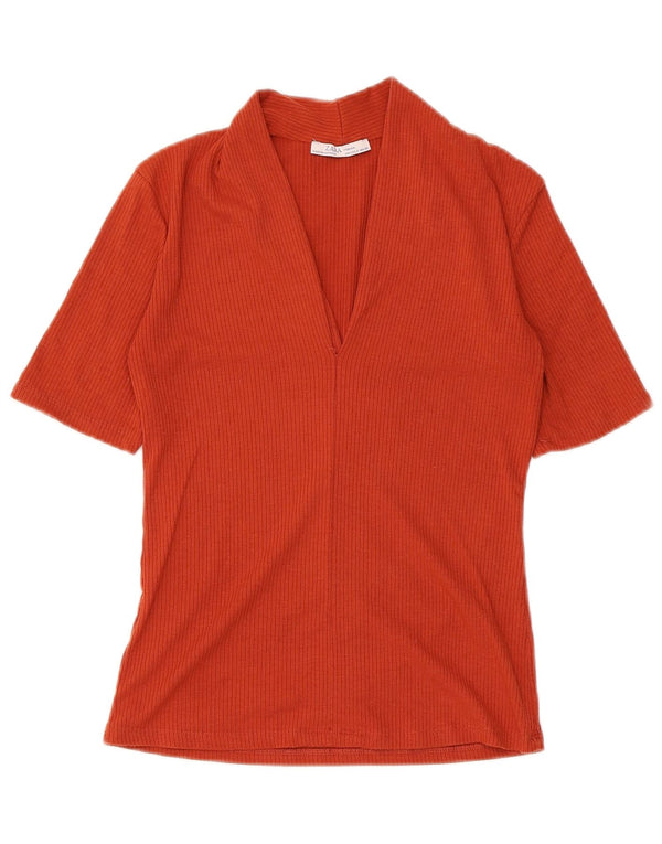 Zara Femme Chemisier Top UK 8 Small Orange