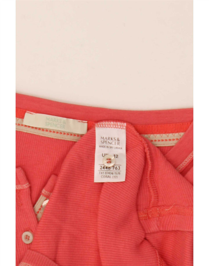 Marks & Spencer Haut à manches longues pour femme UK 12 Coton rose moyen