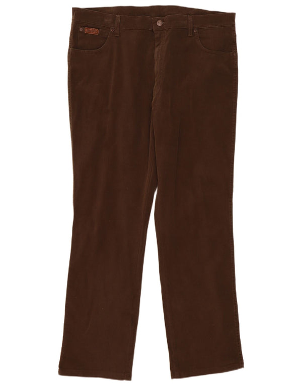 Wrangler Pantalon décontracté droit extensible Texas W40 L34 en coton kaki pour homme