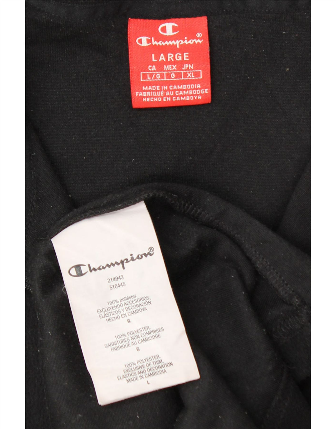 CHAMPION Pull polaire à col zippé pour homme, grand, noir, polyester