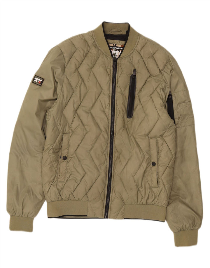 Superdry Veste rembourrée pour homme UK 40 Large Kaki Nylon
