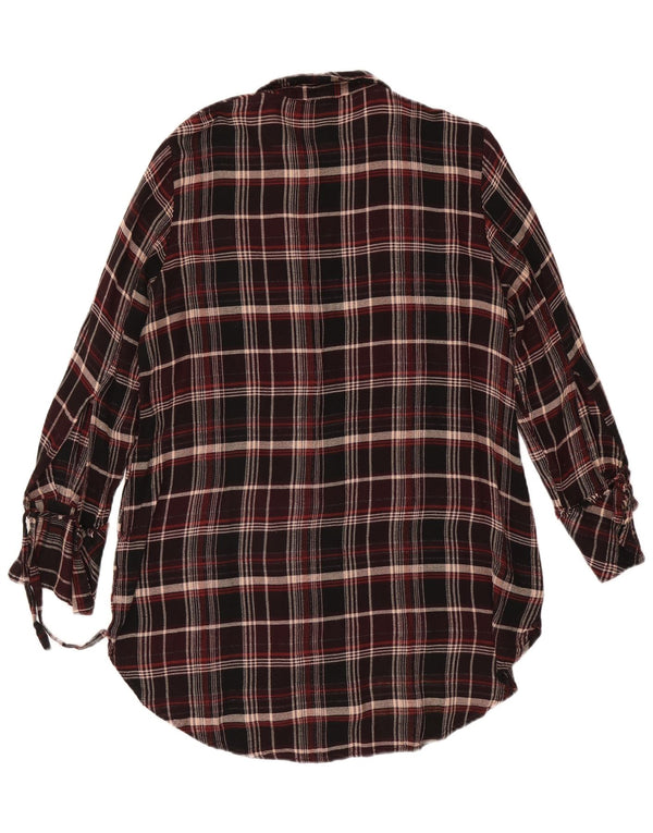 Robe Chemise Femme UK 18 XL Viscose à Carreaux Rouge
