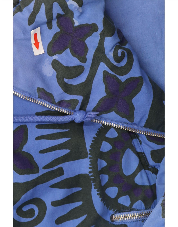 vintage Mens Loose Fit Anorak Jacket UK 38 Coton géométrique bleu moyen