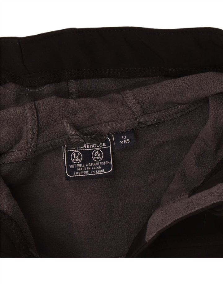 Mountain Warehouse Veste de Pluie à Capuche Garçon 12-13 Ans Noir Polyester