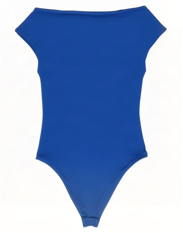 Zara Body à épaules dénudées pour femme UK 8 petit coton bleu