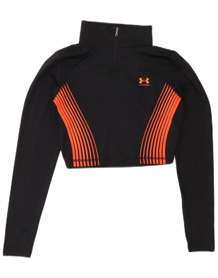 Under Armour Haut de survêtement Graphic Crop pour femme UK 8 Small Noir