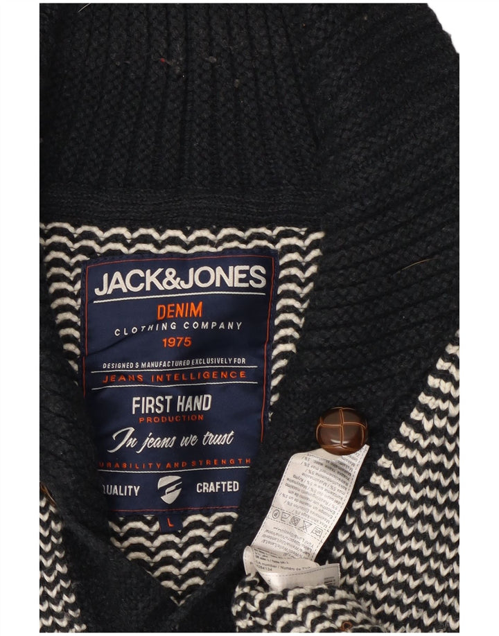 Jack & Jones Pull Cardigan Homme Grand Chevron Noir Acrylique