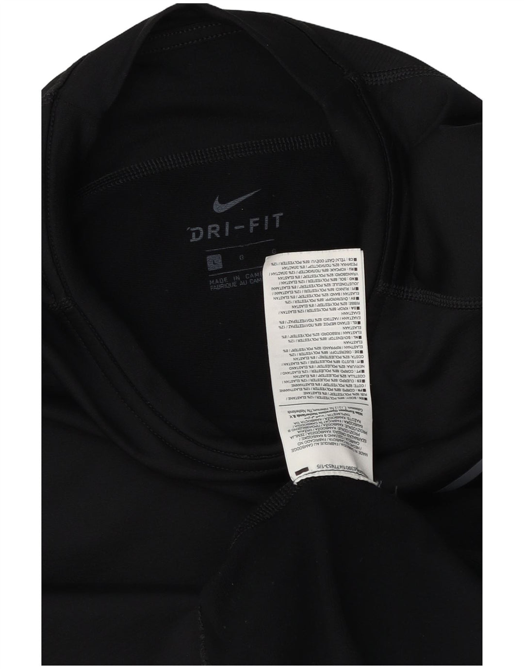 Nike Haut Dri Fit à manches longues pour homme en polyester noir Taille L
