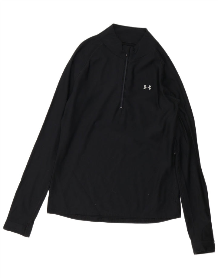 UNDER ARMOUR Haut de survêtement à col zippé pour femme UK 10 Small Noir