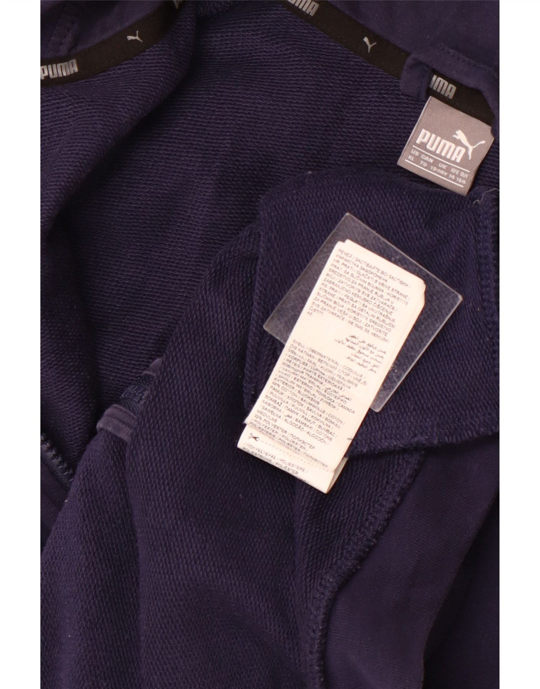 PUMA Sweat à capuche graphique zippé pour garçon 13-14 ans Bleu marine Coton