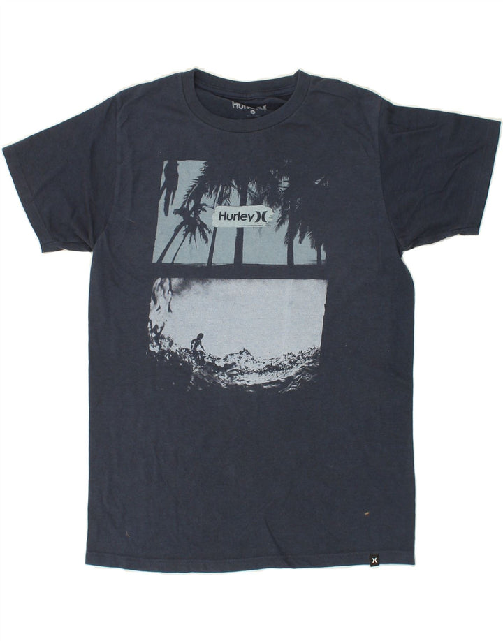 HURLEY Mens Graphic T-Shirt Top Small Navy Blue Vintage Hurley and Second-Hand Hurley from Messina Hembry 