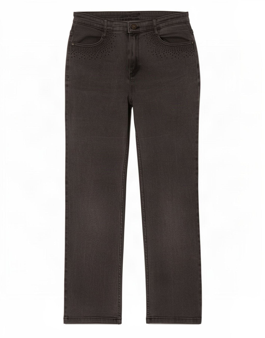 Marks & Spencer Jean droit pour femme UK 12 Medium W30 L29 Gris Coton