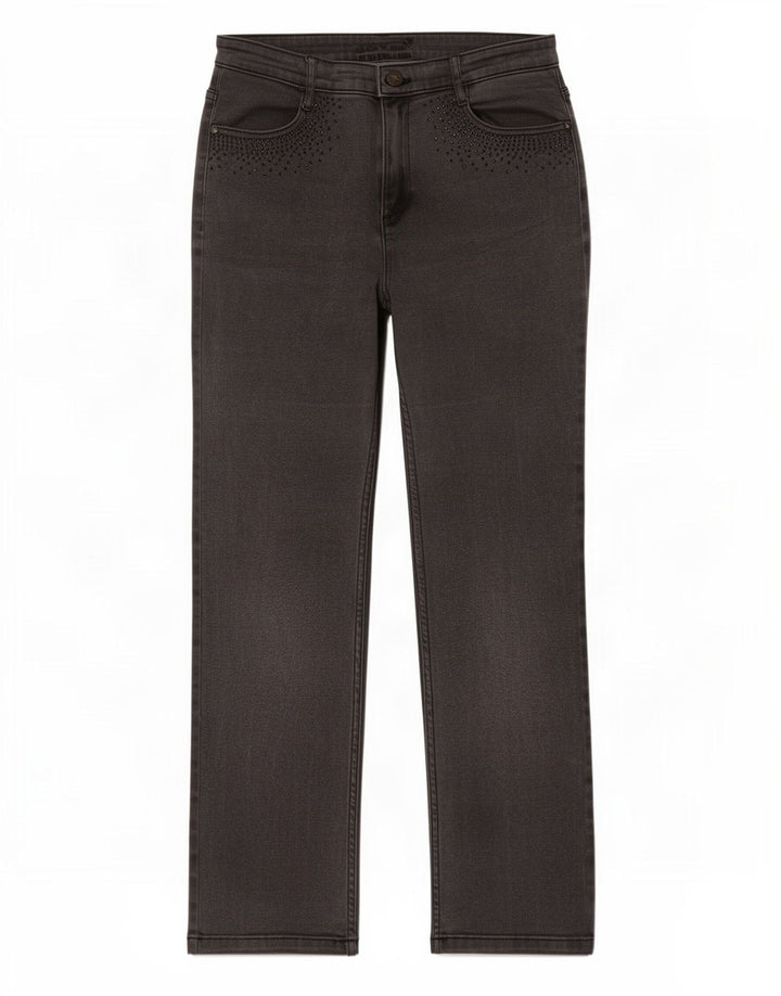 Marks & Spencer Jean droit pour femme UK 12 Medium W30 L29 Gris Coton