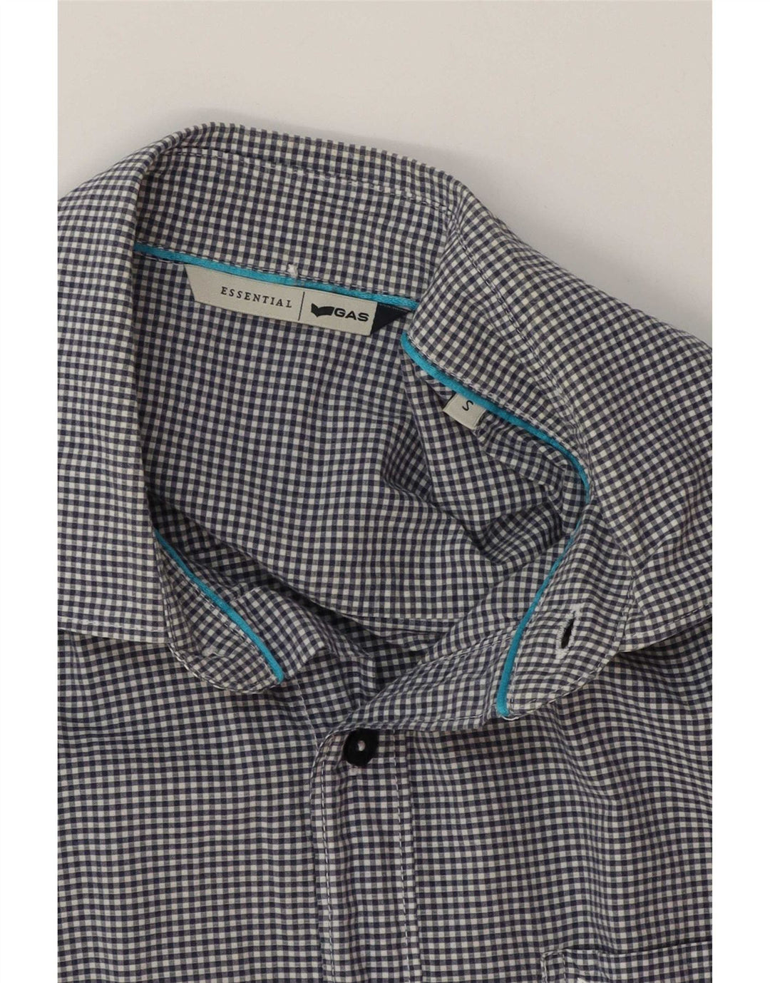 Chemise Homme Gas Petit Coton Vichy Bleu Marine